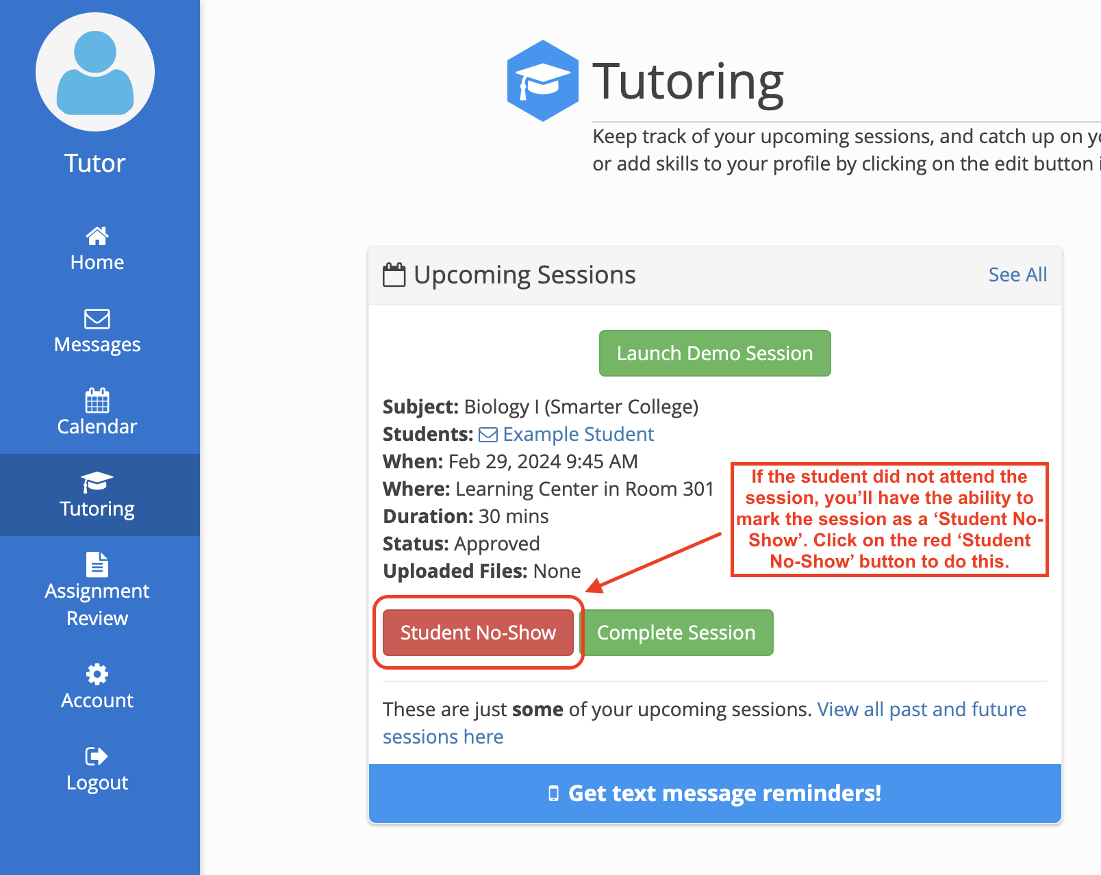 campus tutors - in-person sessions - student no-show button.png