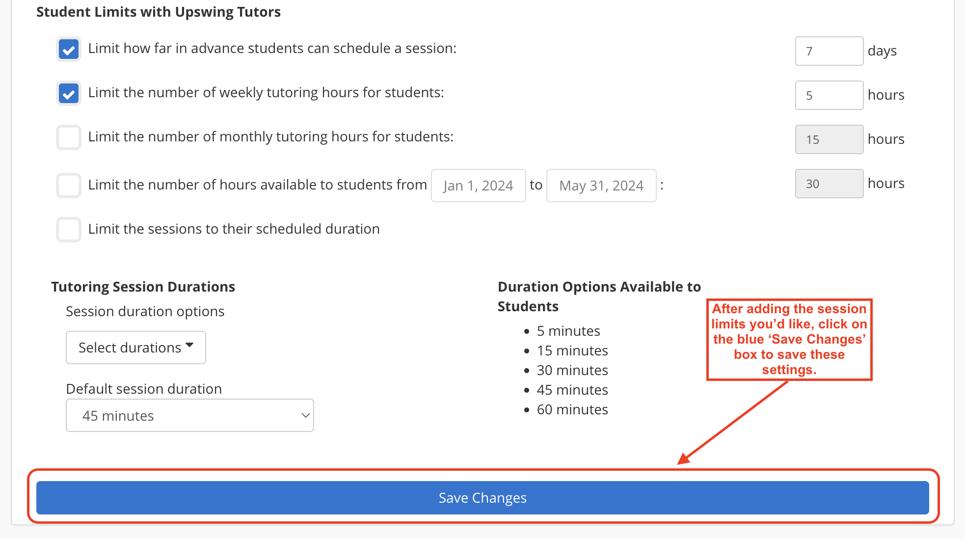 admins - session limits - save changes.png