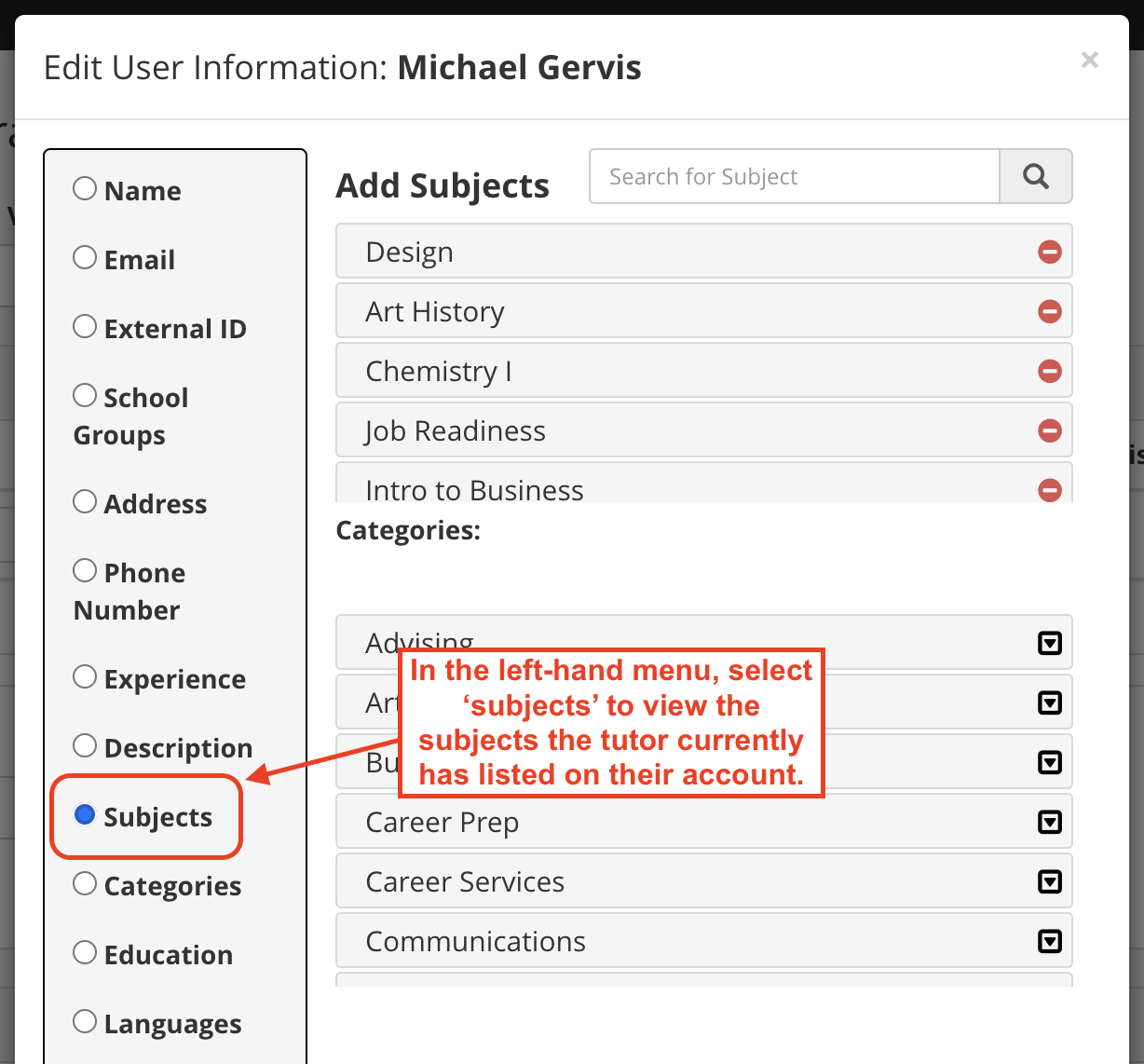 admins - add subjects - click subjects.png