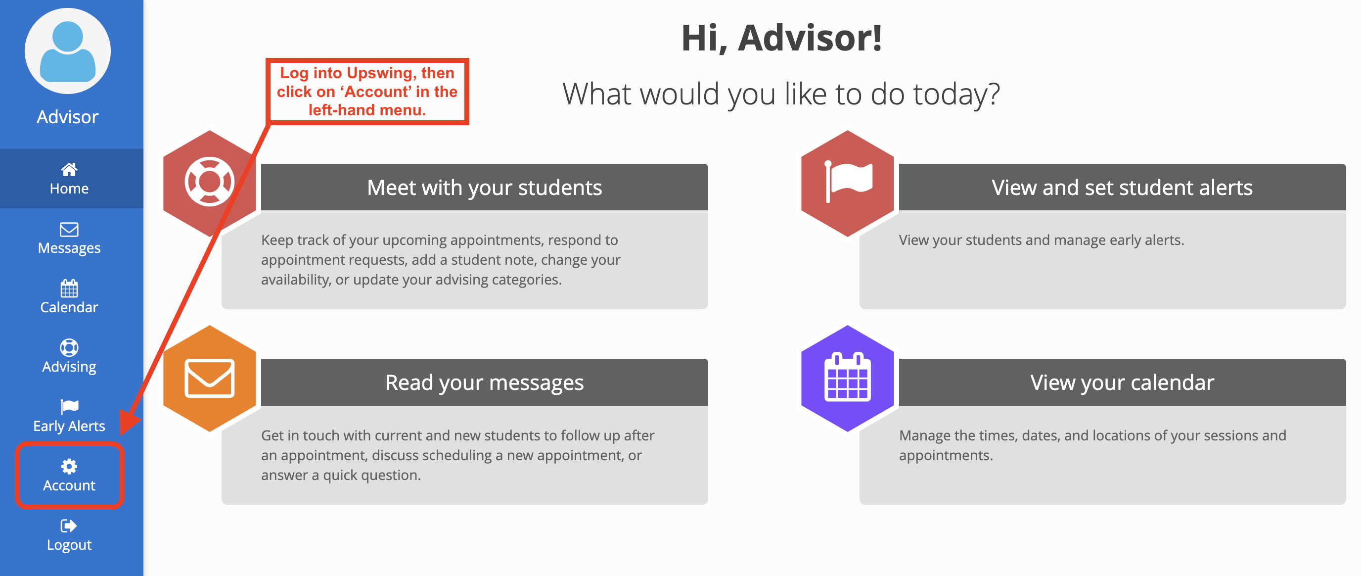 advisors - set up profile - click account.png