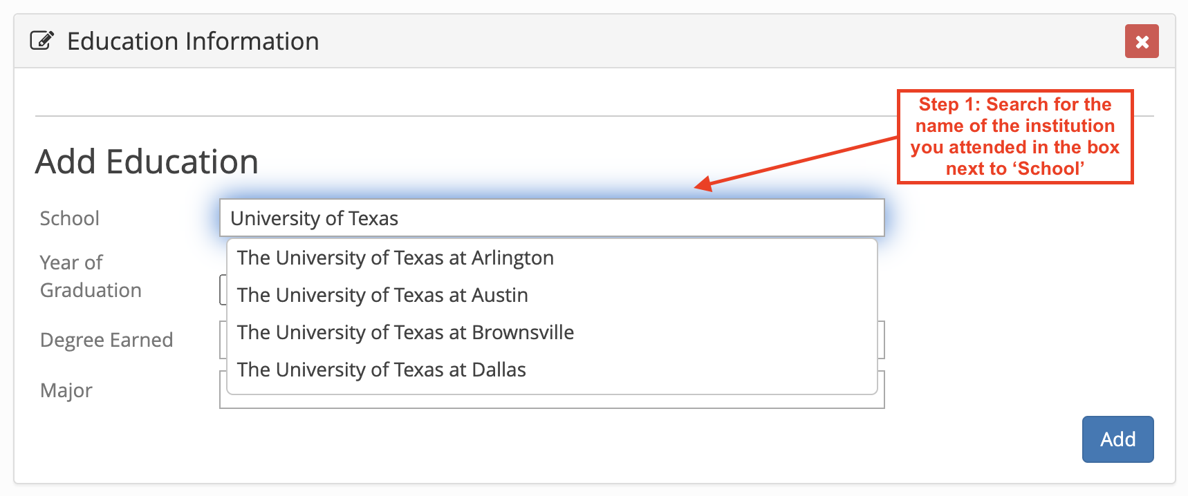 campus tutor - set up account - search for school.png